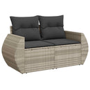 sofasæt til haven 7 dele med hynder polyrattan lysegrå