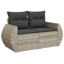 sofasæt til haven 10 dele med hynder polyrattan lysegrå