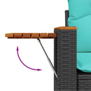 sofasæt til haven 5 dele med hynder polyrattan sort