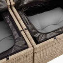 sofasæt til haven 7 dele med hynder polyrattan akacietræ beige