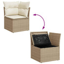sofasæt til haven 8 dele med hynder polyrattan akacietræ beige