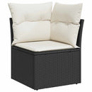 sofasæt til haven 9 dele med hynder polyrattan akacietræ sort