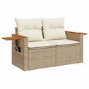 sofasæt til haven 9 dele med hynder polyrattan akacietræ beige