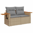 sofasæt til haven 9 dele med hynder polyrattan akacietræ beige