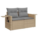 sofasæt til haven 6 dele med hynder polyrattan akacietræ beige