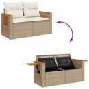 sofasæt til haven 10 dele med hynder polyrattan akacietræ beige