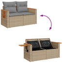 sofasæt til haven 10 dele med hynder polyrattan akacietræ beige