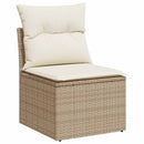 sofasæt til haven 11 dele med hynder polyrattan akacietræ beige