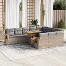 sofasæt til haven 11 dele med hynder polyrattan akacietræ beige
