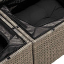 sofasæt 5 dele med hynder polyrattan akacietræ grå