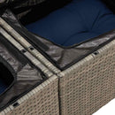 sofasæt 5 dele med hynder polyrattan akacietræ grå