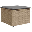 sofasæt til haven 6 dele med hynder polyrattan akacietræ beige