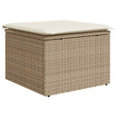 sofasæt til haven 7 dele med hynder polyrattan akacietræ beige