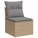 sofasæt til haven 8 dele med hynder polyrattan akacietræ beige
