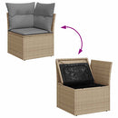sofasæt til haven 8 dele med hynder polyrattan akacietræ beige