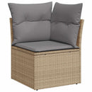 sofasæt til haven 10 dele med hynder polyrattan akacietræ beige