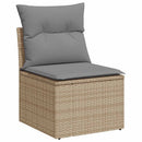 sofasæt til haven 11 dele med hynder polyrattan akacietræ beige