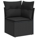 sofasæt til haven 7 dele med hynder polyrattan sort