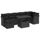 sofasæt til haven 8 dele med hynder polyrattan sort