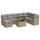 sofasæt til haven 9 dele med hynder polyrattan beige