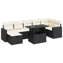 sofasæt til haven 8 dele med hynder polyrattan sort