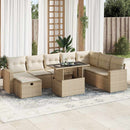 sofasæt til haven 9 dele med hynder polyrattan beige