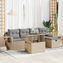 sofasæt til haven 6 dele med hynder polyrattan beige