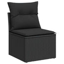 sofasæt til haven 7 dele med hynder polyrattan sort