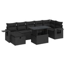 sofasæt til haven 8 dele med hynder polyrattan sort