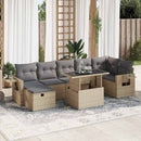 sofasæt til haven 8 dele med hynder polyrattan beige