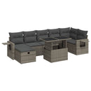 sofasæt til haven 8 dele med hynder polyrattan grå