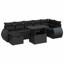 sofasæt til haven 8 dele med hynder polyrattan sort