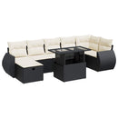 sofasæt til haven 8 dele med hynder polyrattan sort