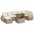sofasæt til haven 8 dele med hynder polyrattan beige