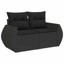 sofasæt til haven 9 dele med hynder polyrattan sort