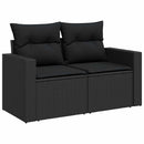 sofasæt til haven 8 dele med hynder polyrattan akacietræ sort