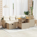 sofasæt til haven 8 dele med hynder polyrattan akacietræ beige