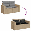 sofasæt til haven 8 dele med hynder polyrattan akacietræ beige