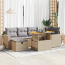 sofasæt til haven 8 dele med hynder polyrattan akacietræ beige