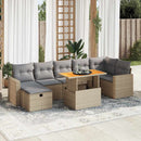 sofasæt til haven 5 dele med hynder polyrattan og akacie beige