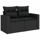 sofasæt til haven 9 dele med hynder polyrattan akacietræ sort