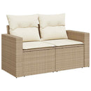 sofasæt til haven 9 dele med hynder polyrattan akacietræ beige