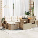 sofasæt til haven 8 dele med hynder polyrattan akacietræ beige