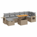 sofasæt til haven 5 dele med hynder polyrattan og akacie beige