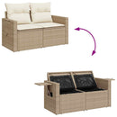 sofasæt til haven 9 dele med hynder polyrattan akacietræ beige