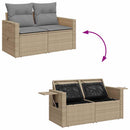 sofasæt til haven 9 dele med hynder polyrattan akacietræ beige