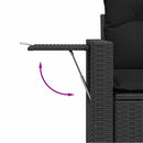 sofasæt til haven 6 dele med hynder polyrattan akacietræ sort