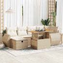 sofasæt til haven 8 dele med hynder polyrattan akacietræ beige