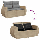 sofasæt til haven 8 dele med hynder polyrattan akacietræ beige