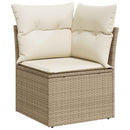 sofasæt til haven 9 dele med hynder polyrattan akacietræ beige